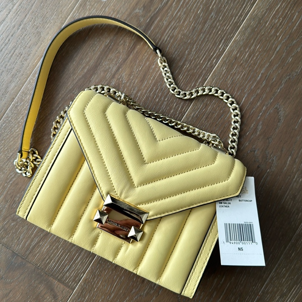 Michael Kors Whitney Yellow Large Leather Shoulder Bag